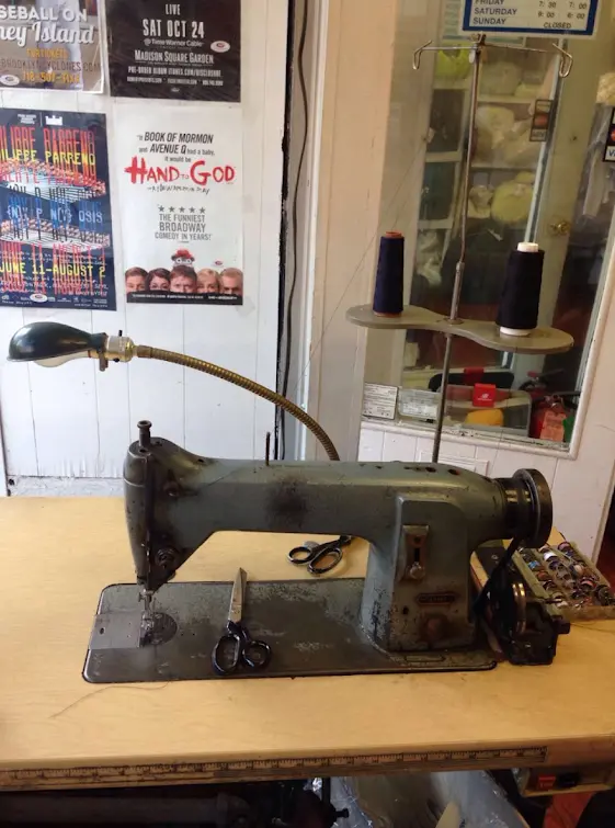 Sewing machine at Rebecca Cleaners — alterations & tailoring
